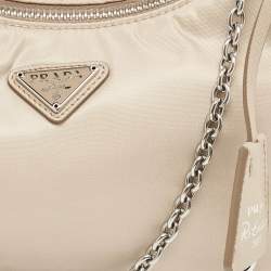 Prada Beige Nylon Re-Edition 2005 Shoulder Bag