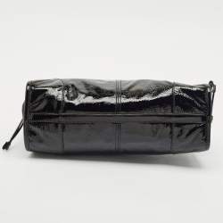 Pre Owned Prada Black Patent Leather Medium Bonnie Tote