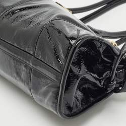 Pre Owned Prada Black Patent Leather Medium Bonnie Tote