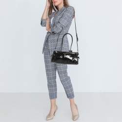 Pre Owned Prada Black Patent Leather Medium Bonnie Tote