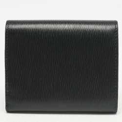 Prada Black Vitello Move Leather Trifold Wallet