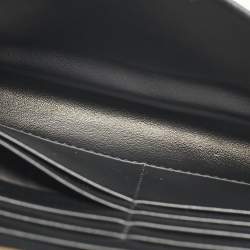 Prada Black Saffiano Triang Leather Envelope Chain Clutch