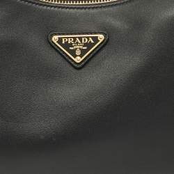 Prada Black Leather Medium Aimee Shoulder Bag