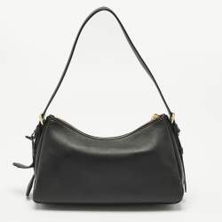 Prada Black Leather Medium Aimee Shoulder Bag