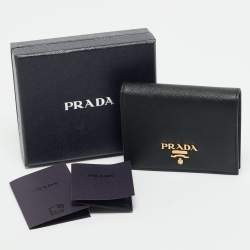 Pre Owned Prada Black Saffiano Leather Bifold Wallet