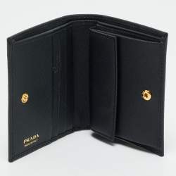 Pre Owned Prada Black Saffiano Leather Bifold Wallet