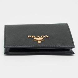 Pre Owned Prada Black Saffiano Leather Bifold Wallet