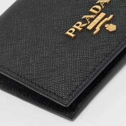 Pre Owned Prada Black Saffiano Leather Bifold Wallet