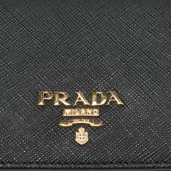 Pre Owned Prada Black Saffiano Leather Bifold Wallet