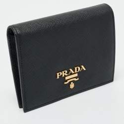 Pre Owned Prada Black Saffiano Leather Bifold Wallet