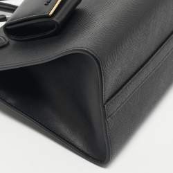 Pre Owned Prada Black Saffiano Cuir Leather Small Monochrome Tote