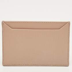 Pre Owned Prada Beige Vitello  Move Leather Logo Card Holder