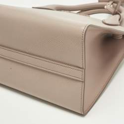 Pre Owned Prada Dusty Pink Saffiano Cuir Leather Small Monochrome Tote