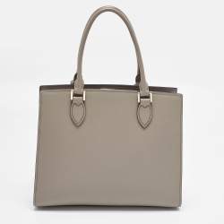 مملوكة مسبقًا Prada Medium Dark Beige Saffiano Lux Leather Tote