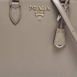 مملوكة مسبقًا Prada Medium Dark Beige Saffiano Lux Leather Tote
