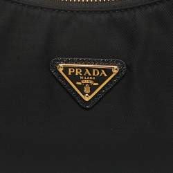 مملوكة مسبقًا حقيبة برادا رصدت 2005 صغيرة سوداء نايلون مُعاد وخاص جلد سافيانو