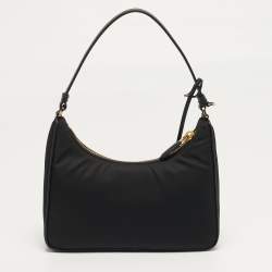 مملوكة مسبقًا حقيبة برادا رصدت 2005 صغيرة سوداء نايلون مُعاد وخاص جلد سافيانو