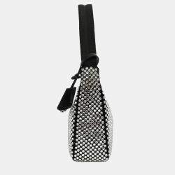Pre Owned Prada Black Satin Crystal Re-Edition Mini Shoulder Bag