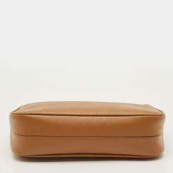 Pre Owned Prada Re-Edition 2005 Brown Saffiano Leather Shoulder Bag