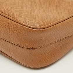 Pre Owned Prada Re-Edition 2005 Brown Saffiano Leather Shoulder Bag