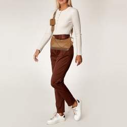 Pre Owned Prada Re-Edition 2005 Brown Saffiano Leather Shoulder Bag