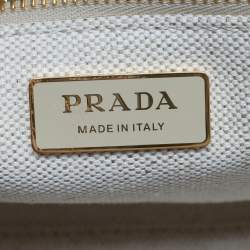 Pre Owned Prada Jardinière Small Beige/Natural Canvas Tote