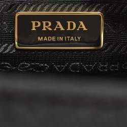 Pre Owned Prada Symbole Small Beige/Black Embroidered Canvas Tote