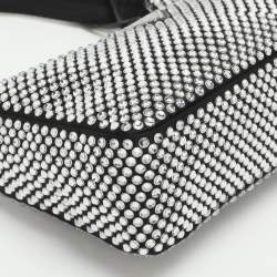 Pre Owned Prada Re-Edition 2000 Black Satin and Crystals Shoulder Bag