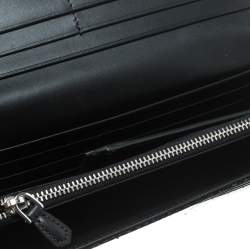 Pre Owned Prada Black Snakeskin Continental Wallet