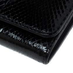 Pre Owned Prada Black Snakeskin Continental Wallet
