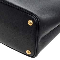 Pre Owned Prada Black Leather Medium Panier Top Handle Bag
