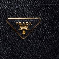 Pre Owned Prada Black Leather Medium Panier Top Handle Bag