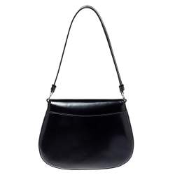 Pre Owned Prada Black Leather Cleo Shoulder Bag