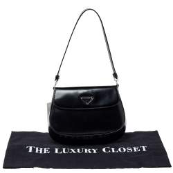 Pre Owned Prada Black Leather Cleo Shoulder Bag