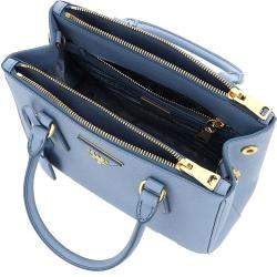 Pre Owned Prada Blue Saffiano Lux Leather Galleria Bag