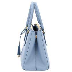 Pre Owned Prada Blue Saffiano Lux Leather Galleria Bag