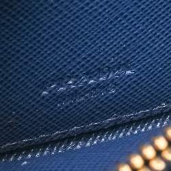 Pre Owned Prada Blue Saffiano Leather Bow Flap Wristlet