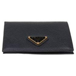 Pre Owned Prada Black Saffiano Leather Bifold Wallet