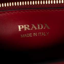 Pre Owned Prada Red Saffiano And City Leather Paradigme Tote