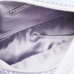 Pre Owned Prada Lavender Satin Crystal Embellished Re-Edition 2000 Baguette
