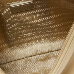 Pre Owned Prada Beige Tessuto Nylon Re-Edition 2000 Baguette Bag