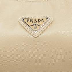 Pre Owned Prada Beige Tessuto Nylon Re-Edition 2000 Baguette Bag