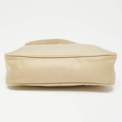 Pre Owned Prada Beige Tessuto Nylon Re-Edition 2000 Baguette Bag