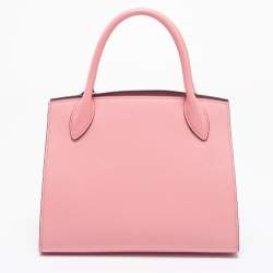 Pre Owned Prada Pink Saffiano Cuir Leather Small Monochrome Tote