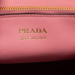 Pre Owned Prada Pink Saffiano Cuir Leather Small Monochrome Tote