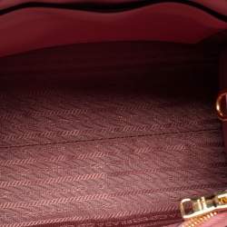 Pre Owned Prada Pink Saffiano Cuir Leather Small Monochrome Tote