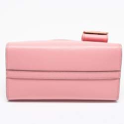 Pre Owned Prada Pink Saffiano Cuir Leather Small Monochrome Tote