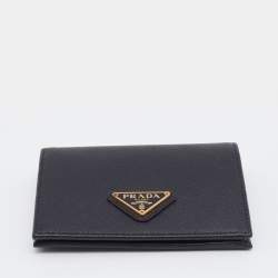 Pre Owned Prada Black Saffiano Leather Bifold Wallet