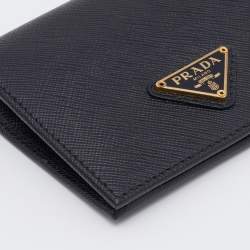 Pre Owned Prada Black Saffiano Leather Bifold Wallet