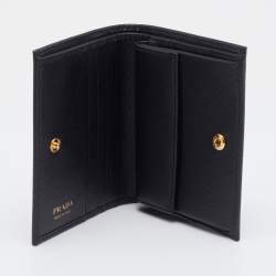 Pre Owned Prada Black Saffiano Leather Bifold Wallet